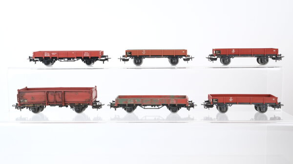 Märklin H0 Konvolut Niederbordwagen, Hochbordwagen DB (teilweise patiniert)