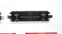 Märklin H0 Konvolut Sebstentladewagen, Hochbordwagen mit Holzladung, gedeckter Güterwagen, Rungenwagen, Niederbordwagen 4-achisg DB (Rungen fehlen)