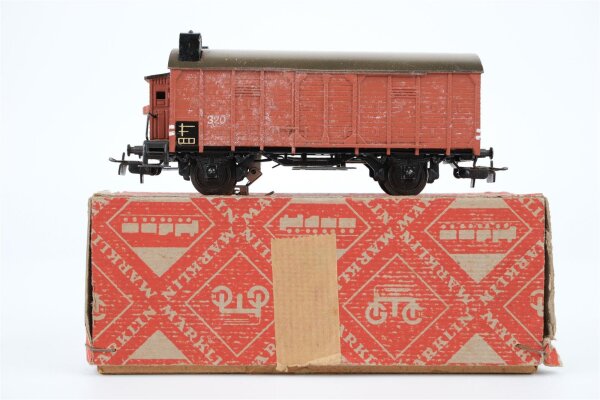 Märklin H0 320S gedeckter Güterwagen mit Schulsslichtern