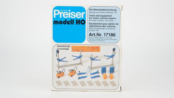 Preiser H0 17186 Kfz-Werkstatteinrichtung