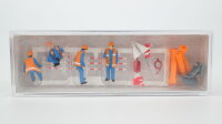 Preiser H0 10445 Kanalarbeiter, Absperrung, Kanaldeckel