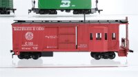 Unbekannt H0 Konvolut US Caboose, gedeckter Güterwagen, 4-achsig B&O u. a.