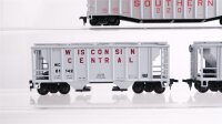 Unbekannt H0 Konvolut US offener Güterwagen "Southern", Selbstentladewagen, 4-achsig Wisconsin Central u. a.
