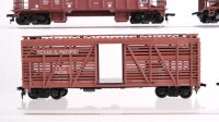 Unbekannt H0 Konvolut US Caboose, Selbstentladewagen, Viehtransportwagen, 4-achsig T&P/ L.V/ ATSF/ Atlantic Coast Line