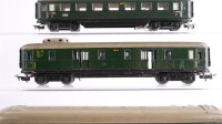 Märklin H0 Konvolut Personenwagen "346/1" 2.Kl., Personenwagen "346/1" mit Zugschluss 2.Kl., Packwagen "346/4" Blech Nebenbahn (ungetestet)