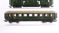 Märklin H0 Konvolut Personenwagen "346/1" 2.Kl., Personenwagen "346/1" mit Zugschluss 2.Kl., Packwagen "346/4" Blech Nebenbahn (ungetestet)