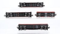 Märklin H0 Konvolut 2 Niederbordwagen 4-achsig, Niederbordwagen 2-achsig, Niederbordwagen mit Plane 4-achsig DB