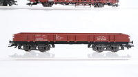 Märklin H0 Konvolut 2 Niederbordwagen 2-achsig, 2 Niederbordwagen 4-achsig, Niederbordwagen mit Ladung "Holzbretter" DB