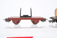 Märklin H0 Konvolut 2 Drehschemelwagen, Kipplore rot, Weinfasswagen "Bordeaux" Nebenbahn
