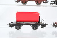 Märklin H0 Konvolut 2 Drehschemelwagen, Kipplore rot, Weinfasswagen "Bordeaux" Nebenbahn