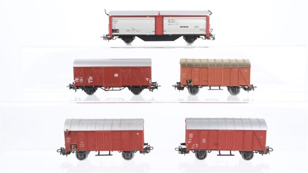 Märklin H0 Konvout 4 gedeckte Güterwagen, Seitenwandschiebewagen DB