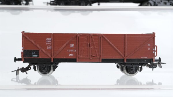 Piko H0 Konvolut 2 Hochbordwagen 4-achsig, 2 Hochbordwagen 2-achsig, Klappdeckelwagen DR