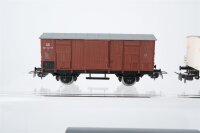 Piko H0 Konvolut 3 gedeckte Güterwagen braun, Kühlwagen weiss, Stückgutwagen braun DR