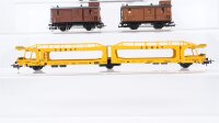 Electrotren H0 Konvolut  Autotransportwagen "Semat" 3-achsig, 2 Güterzugbegleitwagen, Schiebedachwagen "Abonos" ACM M.Z.A. u.a.