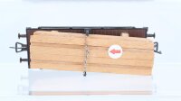 Fleischmann H0 Konvolut Drehgestellwagen teilweise mit Holzladung, Flachwagen DB u.a.