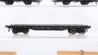 Fleischmann H0 Konvolut Drehgestellwagen teilweise mit Holzladung, Flachwagen DB u.a.