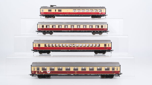 Fleischmann H0 Konvolut "TEE" 2 Abteilwagen 1.Kl., Personenwagen 1.Kl. Speisewagen DB (Lackschäden)