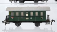 Fleischmann H0 Konvolut 4 Personenwagen 2.Kl. grün Blech Nebenbahn