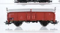 Märklin H0 Konvolut Talbot Trichterwagen, Klappdachwagen, Hochbordwagen, Hochbordwagen mit Bremserhaus DB
