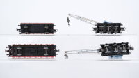 Märklin H0 Konvolut Kranwagen 3-achsig mit Kranschutzwagen DB u.a.