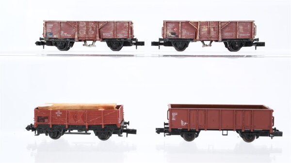 Arnold N Konvolut Mittelselbstentladewagen, Hochbordwagen teilbeladen DB (teilweise patiniert)