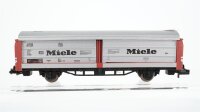 Fleischmann N Konvolut Behältertragwagen "EKU", Schiebewandwagen "Miele", gedeckter Güterwagen "Fleischmann" u.a. DB