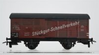 Klein Modellbahn/ Lima H0 Konvolut Hochbordwagen 4-achsig, Flachwagen, gedeckter Güterwagen "Stückgut-Schnellverkehr" DB u. a. (teilweise patiniert)