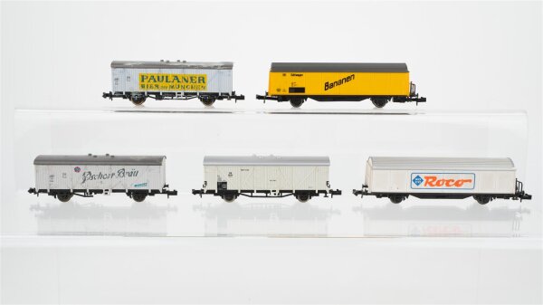 Roco N Konvolut Schiebewandwagen "Bananen", "Roco", gedeckte Güterwagen "Paulaner", "Pschorr" u.a. DB