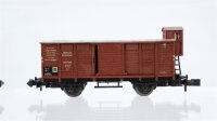Minitrix N Konvolut gedeckter Güterwagen mit Bremserhaus, Hochbordwagen mit Bremserhaus, gedeckter Güterwagen, Hochbordwagen DR