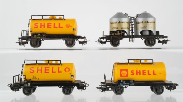 Märklin H0 Konvolut 3 Kesselwagen "Shell", Silowagen "Braunkohlenstaub" DB (Abbrüche)