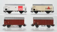 Märklin H0 Konvolut 2 Kühlwagen "Apollinaris, SPD", gedeckter Güterwagen braun, gedeckter Güterwagen braun mit Zugschluss DB (Beleuchtung ungetestet)