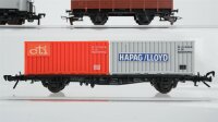 Unbekannt/Röwa H0 Konvolut Silowagen "VAW", Selbstentladewagen, Niederbordwagen, Containertragewagen mit Ladung, Taschenwagen DB/FS