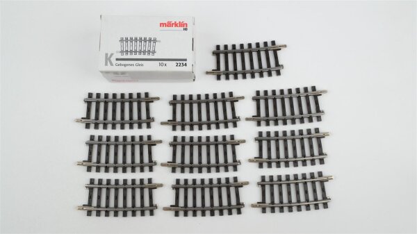 Märklin H0 2234 Gebogenes K-Gleis R = 424,6 mm 1/4 = 7,5° (10 Stück in OVP weiß-grau)