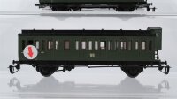 BTTB TT Konvolut Abteilwagen mit Bremserhaus, Abteilwagen 3-achsig DR (Abbrüche/ eine Kupplung fehlt)
