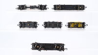 Arnold N Konvolut 4 Kesselwagen "Rheingas, Shell" Schwerlastwagen "Stahlrollen" Behältertragewagen mit 3 Silo DB (Abbruch)