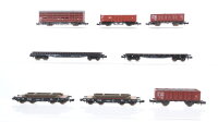 Roco N Konvolut Schwerlastflachwagen Hochbordwagen...