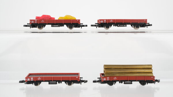 Märklin Z Konvolut Niederbordwagen DB (teilweise beladen)