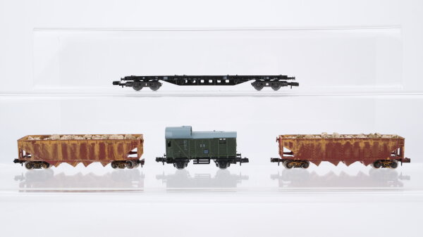 Unbekannt N Konvolut Güterzugbegleitwagen Flachwagen Selbstentladewagen DR/u.a.