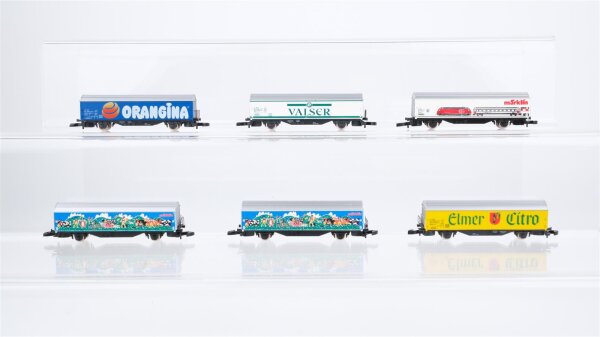Märklin Z Konvolut Kühlwagen "Valser Orangina Elmer Citro Märklin" SBB