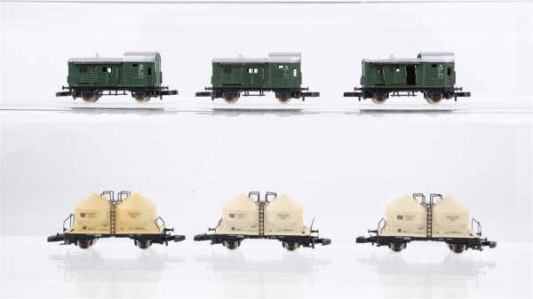 Märklin Z Konvolut Silowagen mit Bremserbühne Güterzugbegleitwagen DB