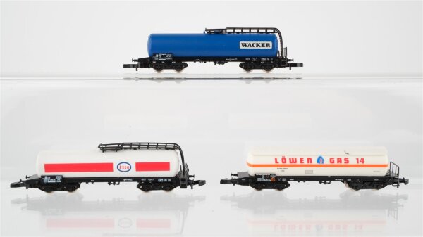 Märklin Z Konvolut Kesselwagen "Löwen Gas Eso Wacker" DB