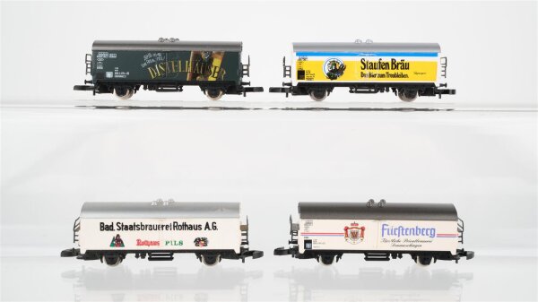 Märklin Z Konvolut Kühlwagen "Fürstenberg Staufen Bräu Staatsbrauerei Rothaus Distelhäuser" DB u.a.