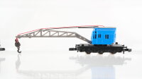 Märklin Z Konvolut Kranwagen Niederbordwagen u. gedeckter Güterwagen m. Bremserhaus DB u.a.
