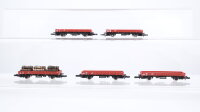 Märklin Z Konvolut Niederbordwagen einer mit Ladung DB