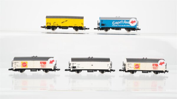 Märklin Z Konvolut Kühlwagen "Sinalco Capri-Sonne" gedeckter Güterwagen "Bananen" DB (Verschmutzung)
