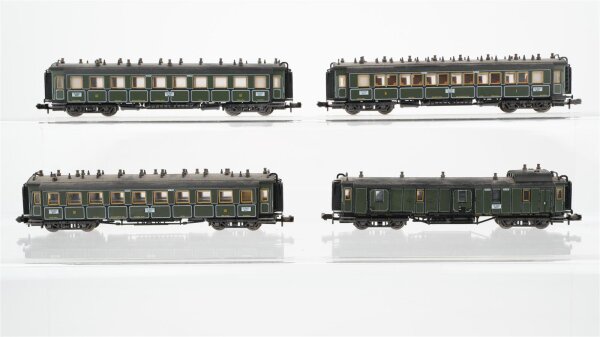 Trix N Konvolut Schnellzugwagen 1./2. Kl. 3. Kl. Gepäckwagen K.Bay.Sts.B.