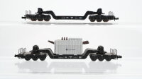 Minitrix N Konvolut Tiefladewagen einer mit Trafo DB
