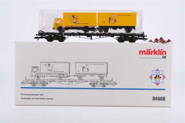 Märklin H0 84668 Flachwagen Post-Lastzug DB Postmuseumswagen 1995