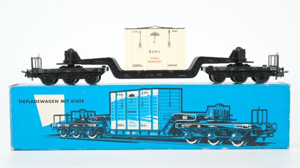Märklin H0 4618001 Tiefladewagen mit Übersee-Kiste  SST 53  St 52 der DB