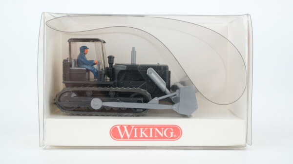 Wiking H0 6550518 Planierraupe schwarz, mit Fahrer